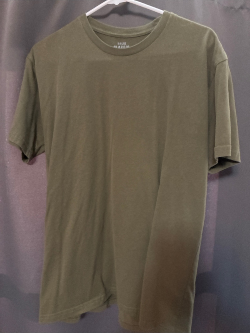 True Fabrications Men's Olive Crewneck Short Sleeve Tee